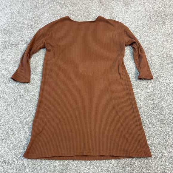 FREE PEOPLE BEACH Dress Womens Size Small Brown Phoenix Mini Ribbed Pocket - Picture 7 of 8
